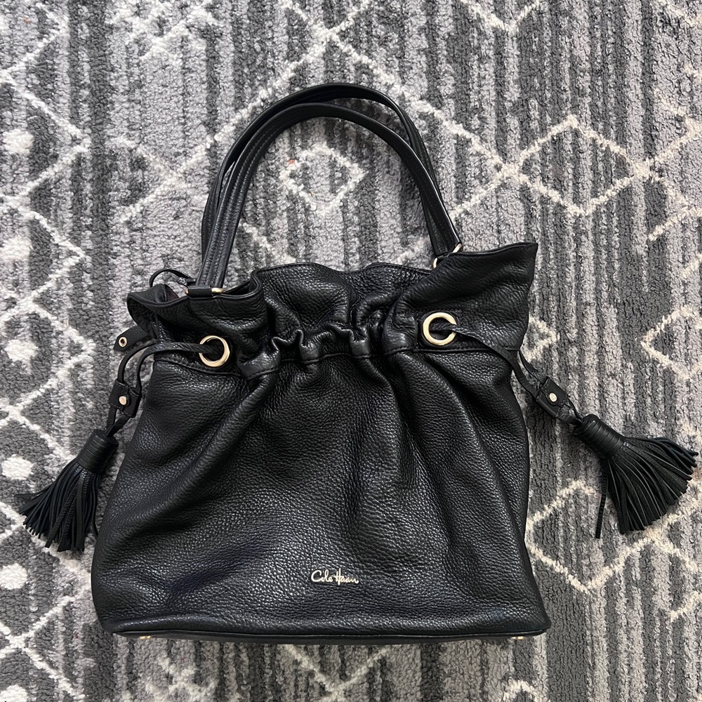 Cole Haan Pebbled Black Leather Handbag